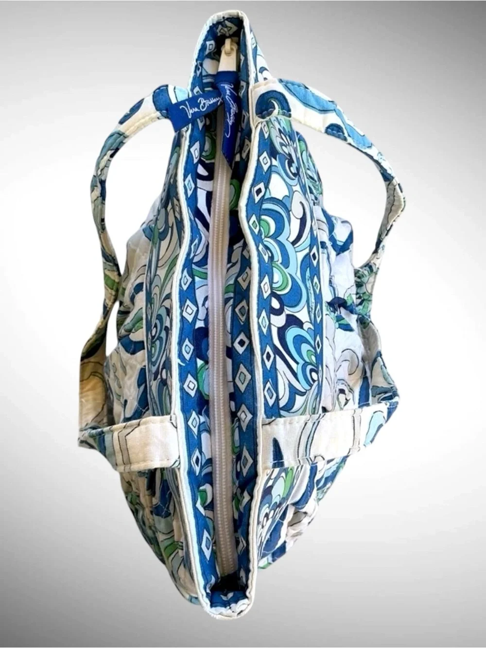 Vera Bradley Blue Paisley Shoulder Bag Quilted Tote Floral Mediterranean Morgan